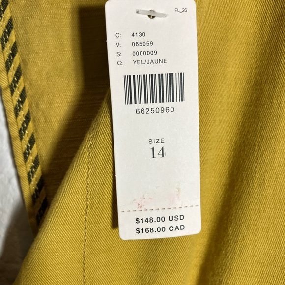 🔥MOVING SALE🔥 Anthropologie Maeve mustard dress NWT sz14 - Picture 7 of 7